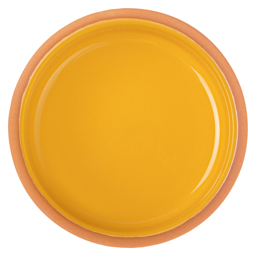 Terra Tek 3 oz Terracotta Cazuela Bowl - Yellow Glazed Interior, Oven-Safe, Microwave-Safe - 3 1/4'' x 3 1/4'' x 1 1/2'' - 10 count box