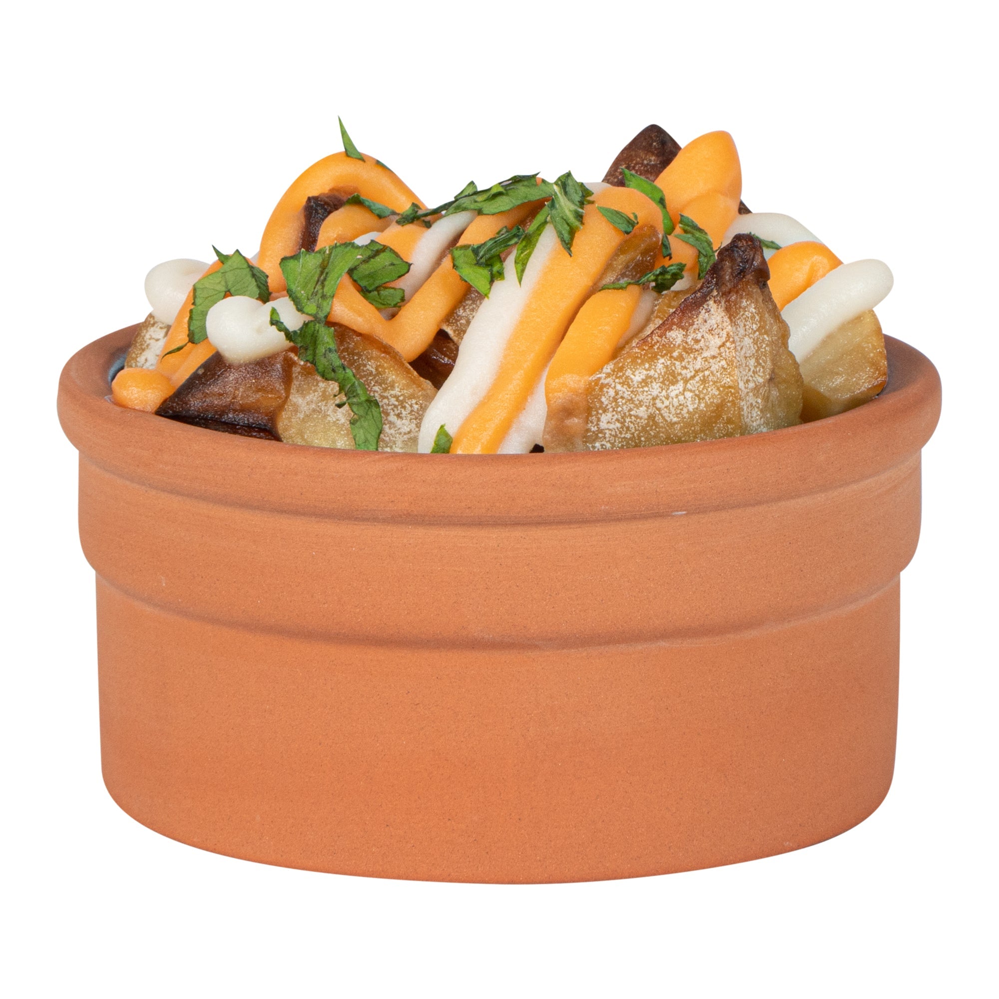 Terra Tek 5 oz Terracotta Cazuela Bowl - Blue Glazed Interior, Oven-Safe, Microwave-Safe - 3 3/4" x 3 3/4" x 1 3/4" - 2 count box