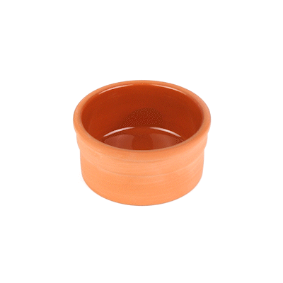 Terra Tek 5 oz Terracotta Cazuela Bowl - Brown Glazed Interior, Oven-Safe, Microwave-Safe - 3 3/4" x 3 3/4" x 1 3/4" - 10 count box