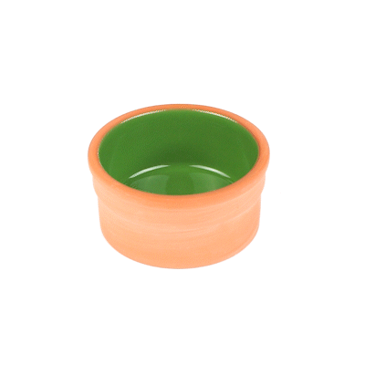 Terra Tek 5 oz Terracotta Cazuela Bowl - Green Glazed Interior, Oven-Safe, Microwave-Safe - 3 3/4" x 3 3/4" x 1 3/4" - 2 count box