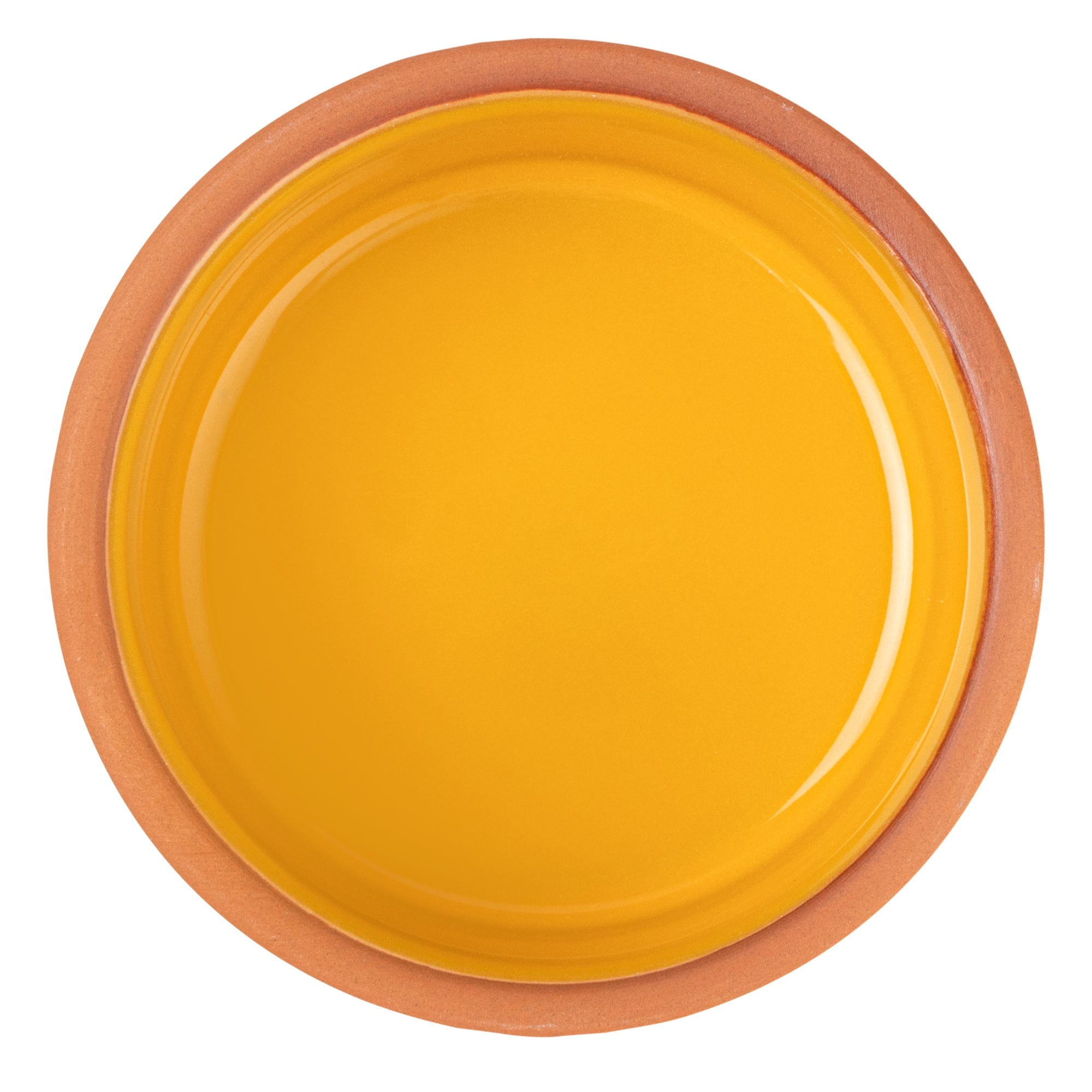 Terra Tek 5 oz Terracotta Cazuela Bowl - Yellow Glazed Interior, Oven-Safe, Microwave-Safe - 3 3/4" x 3 3/4" x 1 3/4" - 10 count box