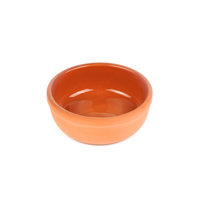 Terra Tek 5 oz Terracotta Cazuela Bowl - Brown Glazed Interior, Oven-Safe, Microwave-Safe - 4'' x 4'' x 1 1/2'' - 2 count box
