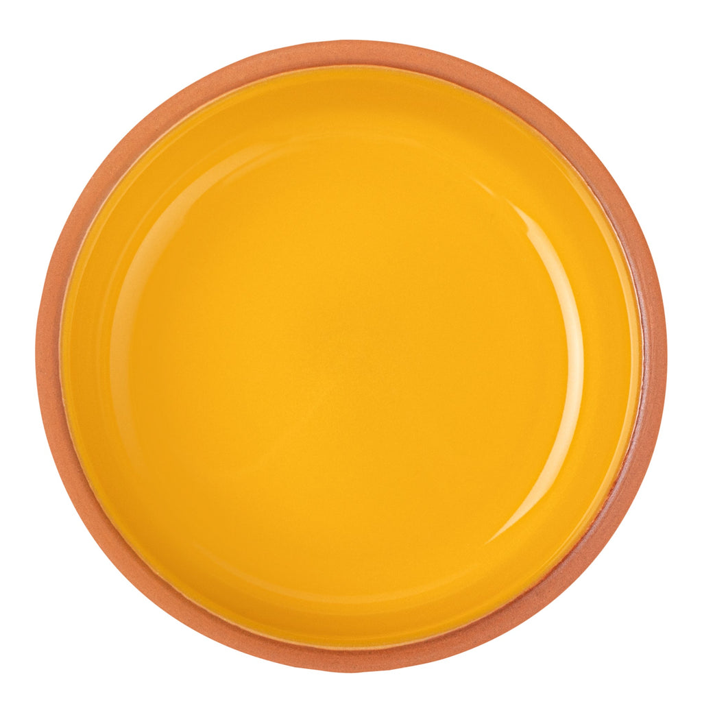 Terra Tek 5 oz Terracotta Cazuela Bowl - Yellow Glazed Interior, Oven-Safe, Microwave-Safe - 4'' x 4'' x 1 1/2'' - 10 count box