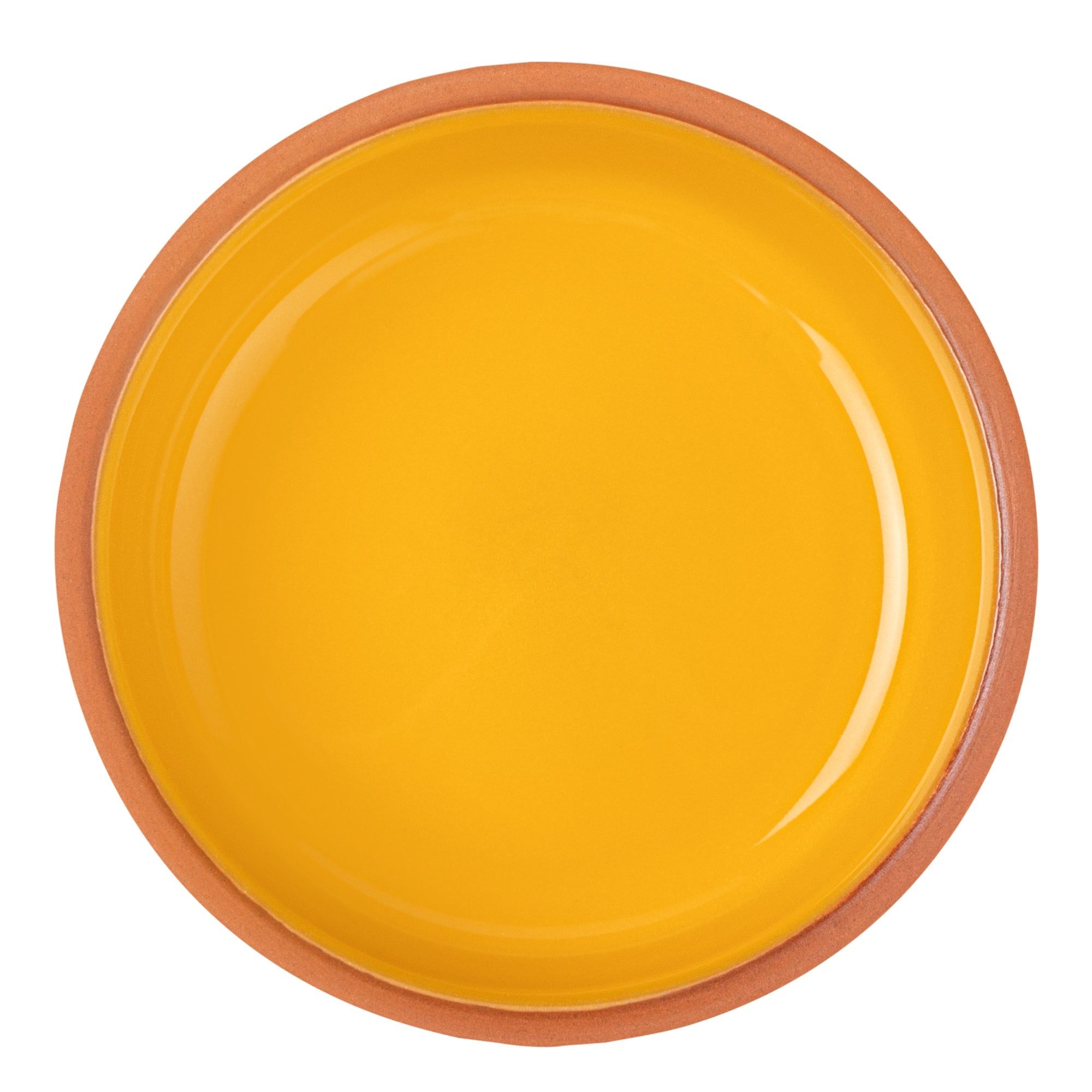 Terra Tek 5 oz Terracotta Cazuela Bowl - Yellow Glazed Interior, Oven-Safe, Microwave-Safe - 4'' x 4'' x 1 1/2'' - 10 count box