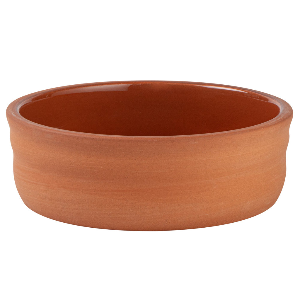 Terra Tek 7 oz Terracotta Cazuela Bowl - Brown Glazed Interior, Oven-Safe, Microwave-Safe - 4 3/4'' x 4 3/4'' x 1 1/2'' - 2 count box