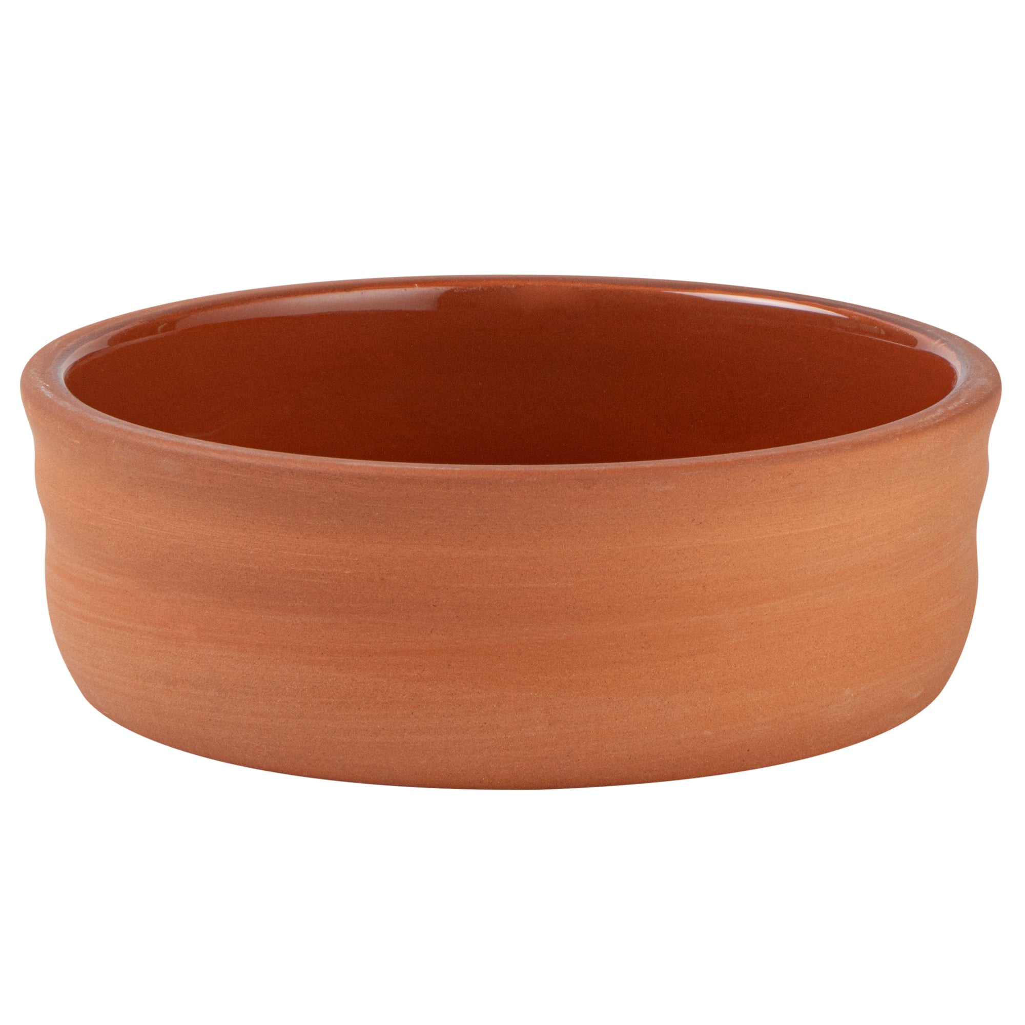 Terra Tek 7 oz Terracotta Cazuela Bowl - Brown Glazed Interior, Oven-Safe, Microwave-Safe - 4 3/4'' x 4 3/4'' x 1 1/2'' - 2 count box