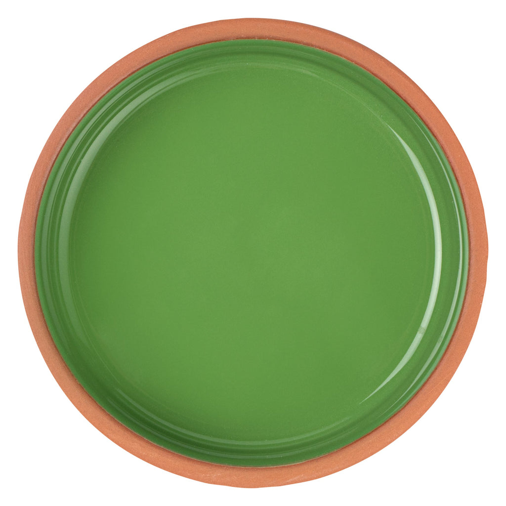 Terra Tek 7 oz Terracotta Cazuela Bowl - Green Glazed Interior, Oven-Safe, Microwave-Safe - 4 3/4'' x 4 3/4'' x 1 1/2'' - 10 count box