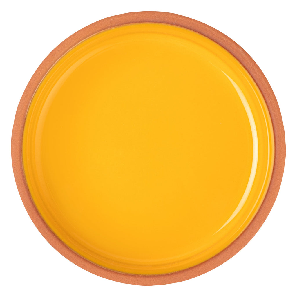 Terra Tek 7 oz Terracotta Cazuela Bowl - Yellow Glazed Interior, Oven-Safe, Microwave-Safe - 4 3/4'' x 4 3/4'' x 1 1/2'' - 10 count box