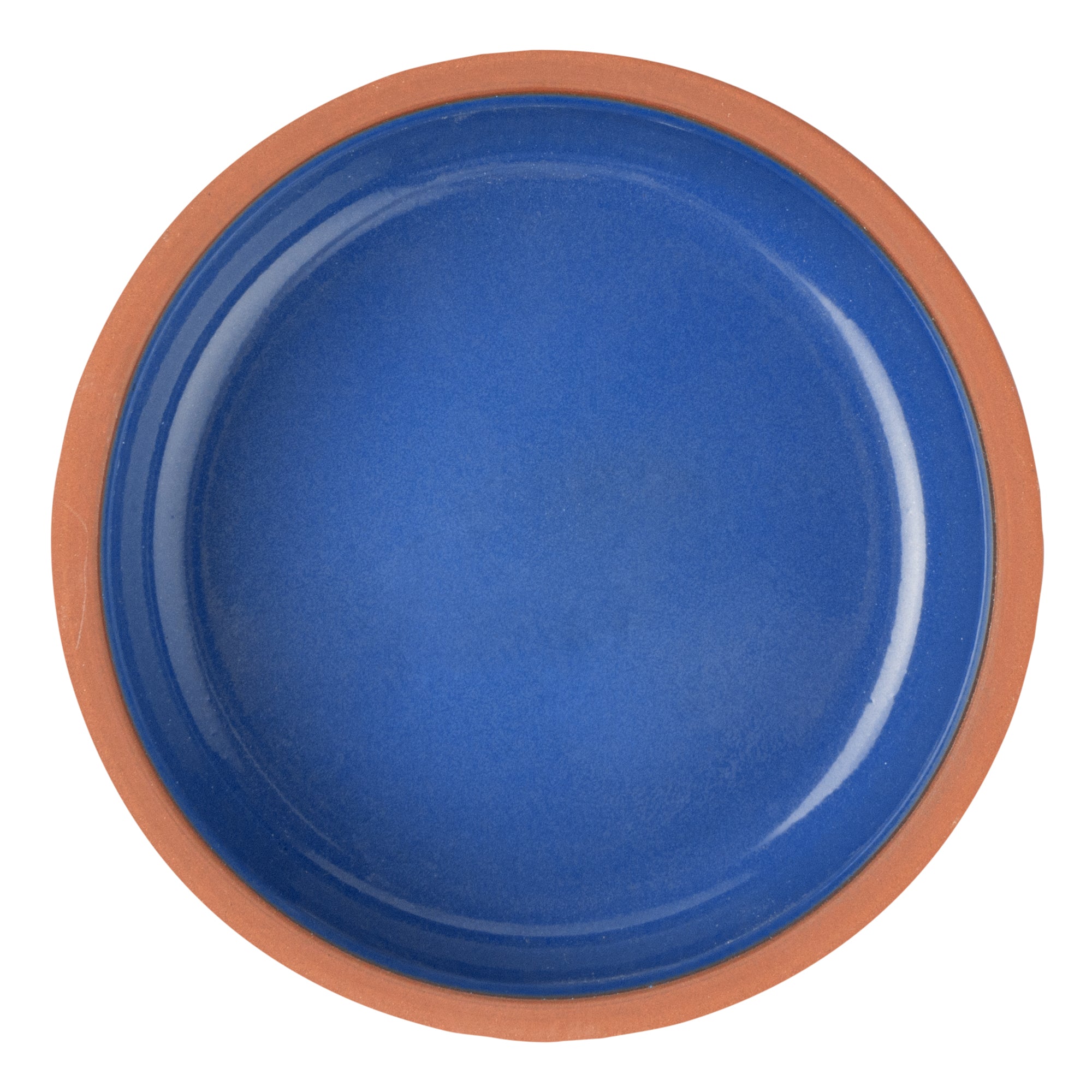 Terra Tek 7 oz Terracotta Cazuela Bowl - Blue Glazed Interior, Oven-Safe, Microwave-Safe - 4 1/2'' x 4 1/2'' x 1 1/2'' - 2 count box
