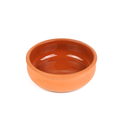 Terra Tek 7 oz Terracotta Cazuela Bowl - Brown Glazed Interior, Oven-Safe, Microwave-Safe - 4 1/2'' x 4 1/2'' x 1 1/2'' - 2 count box