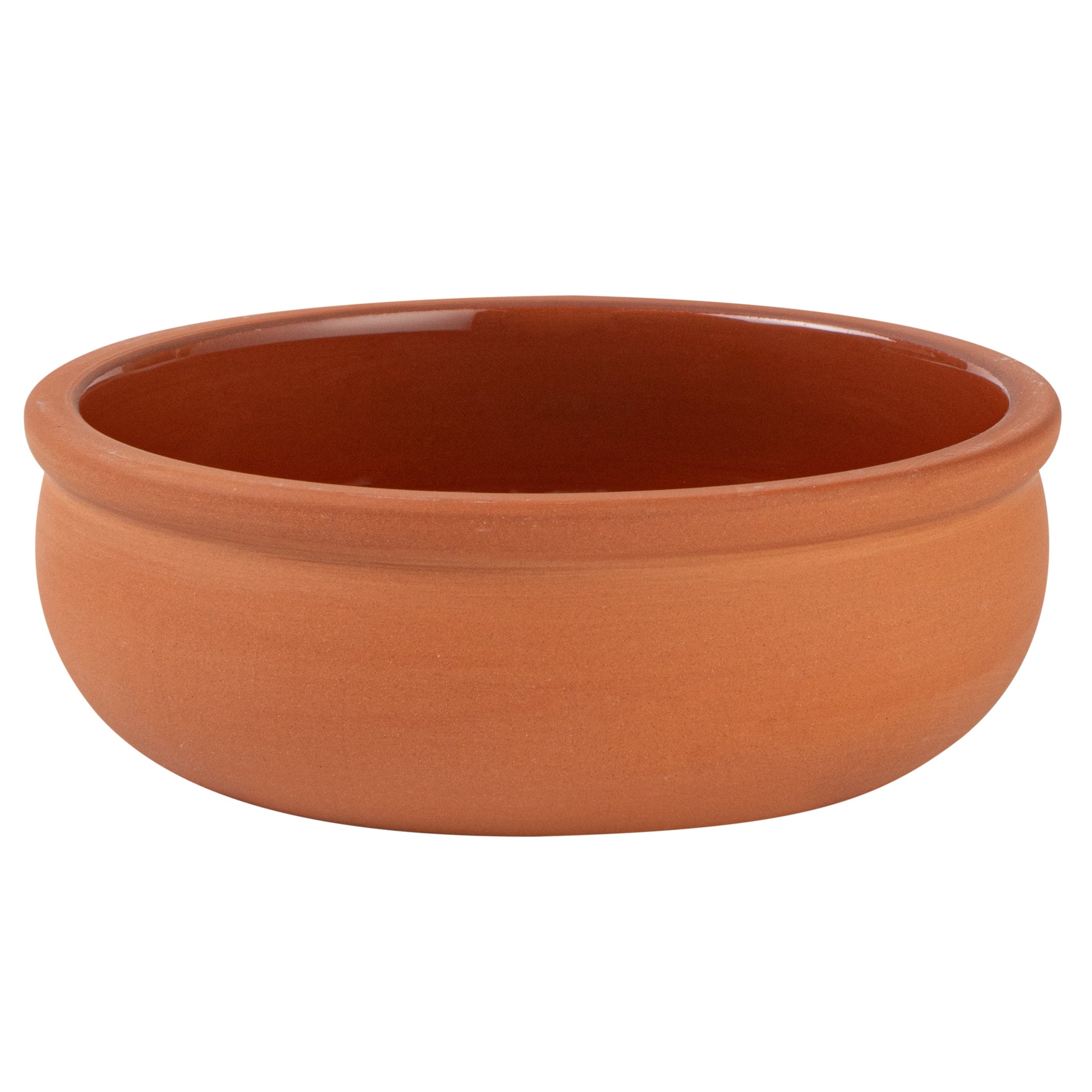 Terra Tek 7 oz Terracotta Cazuela Bowl - Brown Glazed Interior, Oven-Safe, Microwave-Safe - 4 1/2'' x 4 1/2'' x 1 1/2'' - 2 count box