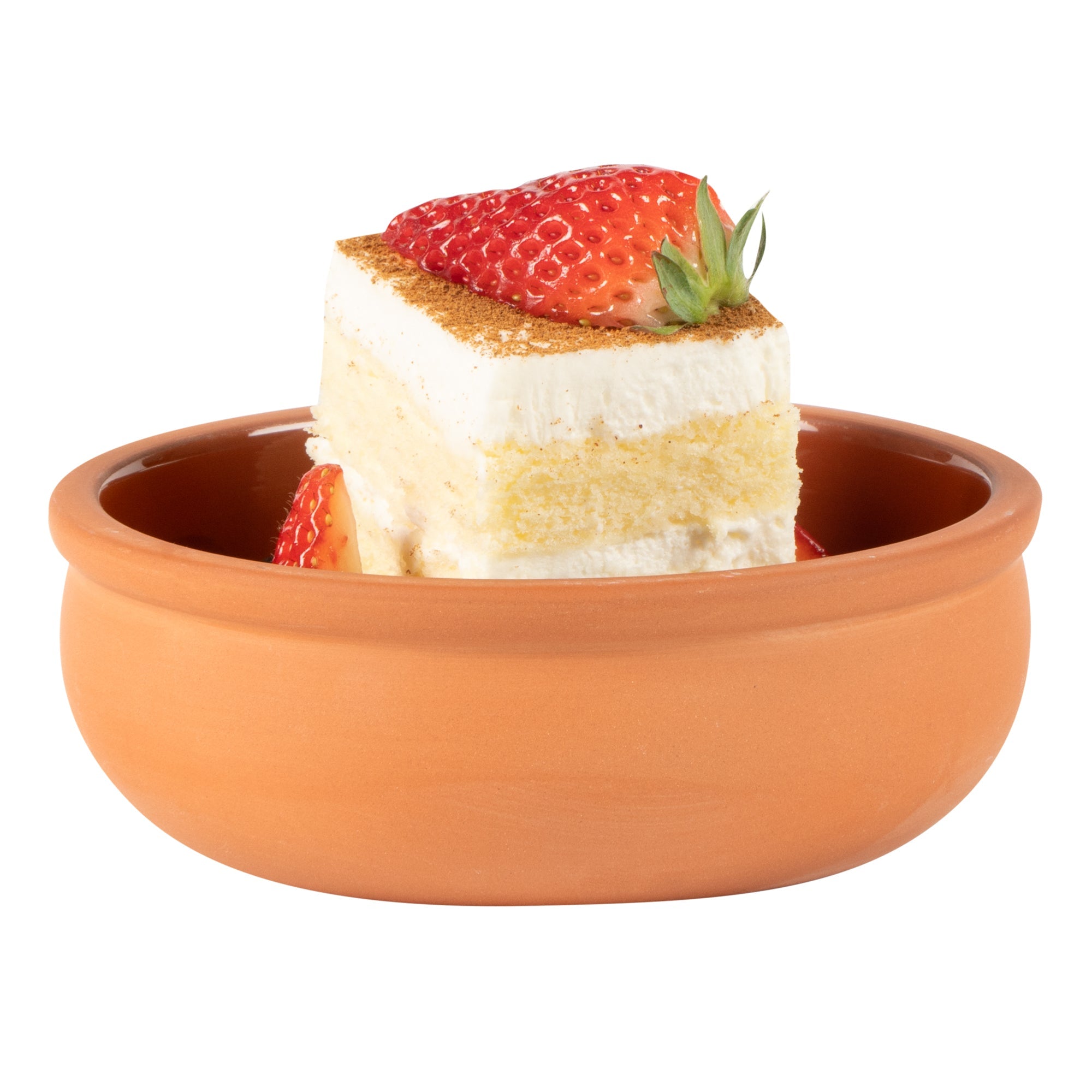 Terra Tek 7 oz Terracotta Cazuela Bowl - Brown Glazed Interior, Oven-Safe, Microwave-Safe - 4 1/2'' x 4 1/2'' x 1 1/2'' - 10 count box