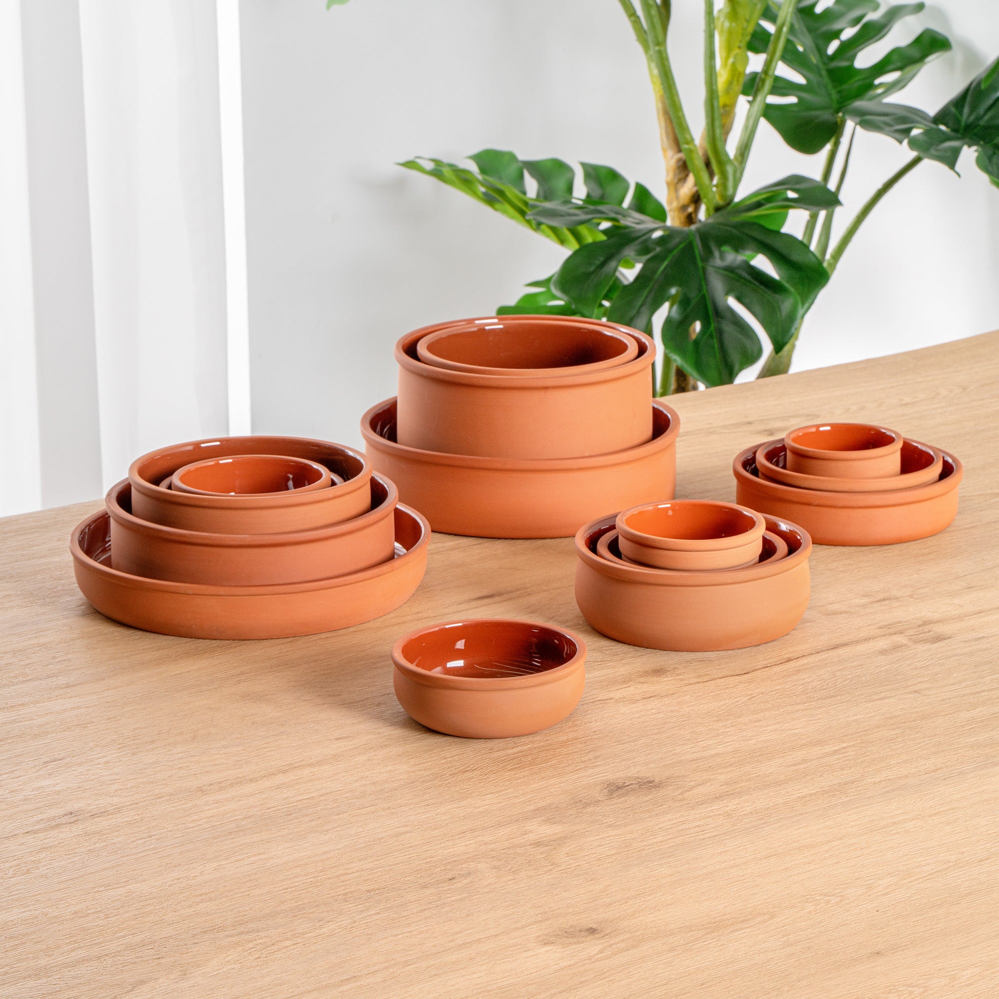 Terra Tek 7 oz Terracotta Cazuela Bowl - Brown Glazed Interior, Oven-Safe, Microwave-Safe - 4 1/2'' x 4 1/2'' x 1 1/2'' - 10 count box