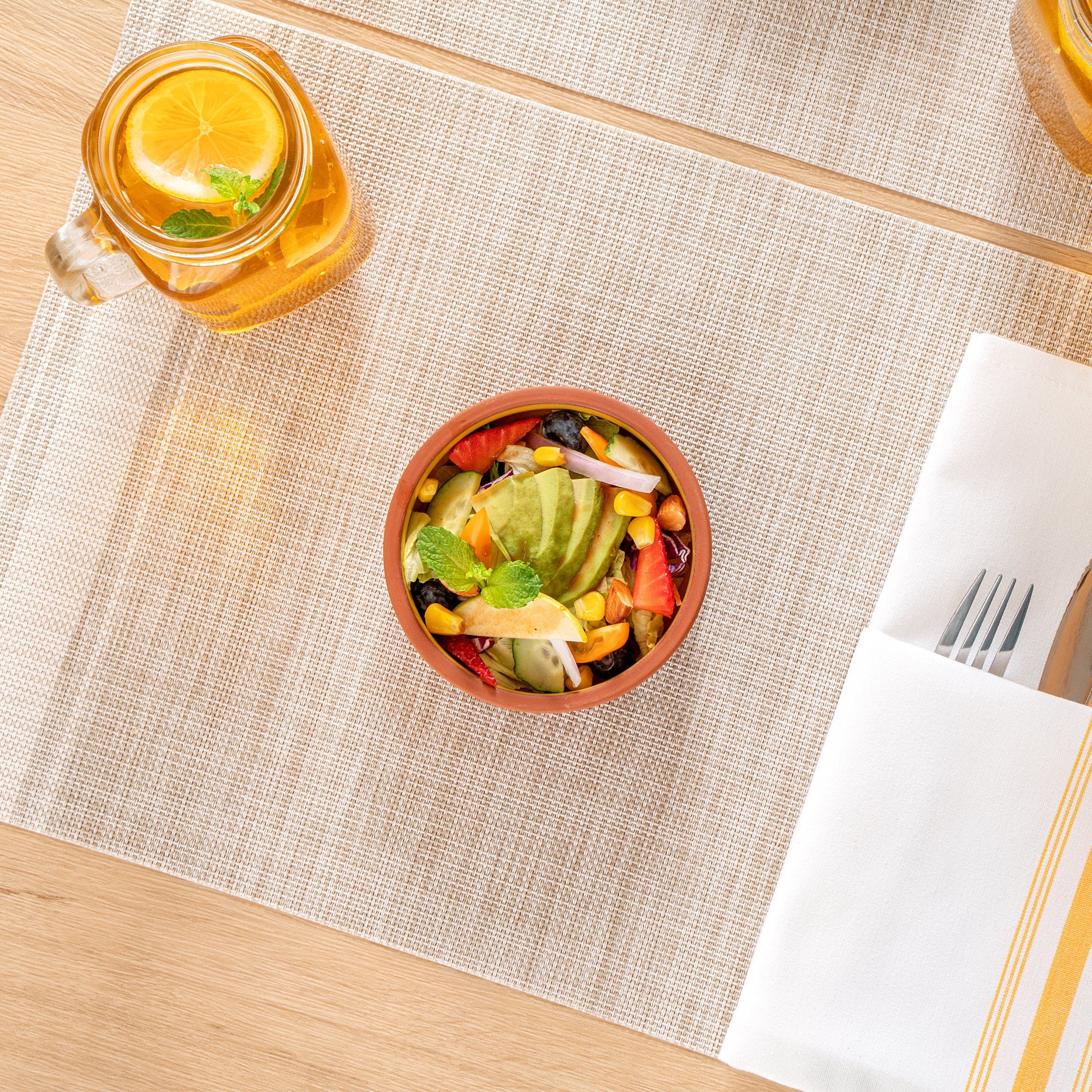 Terra Tek 7 oz Terracotta Cazuela Bowl - Yellow Glazed Interior, Oven-Safe, Microwave-Safe - 4 1/2'' x 4 1/2'' x 1 1/2'' - 2 count box