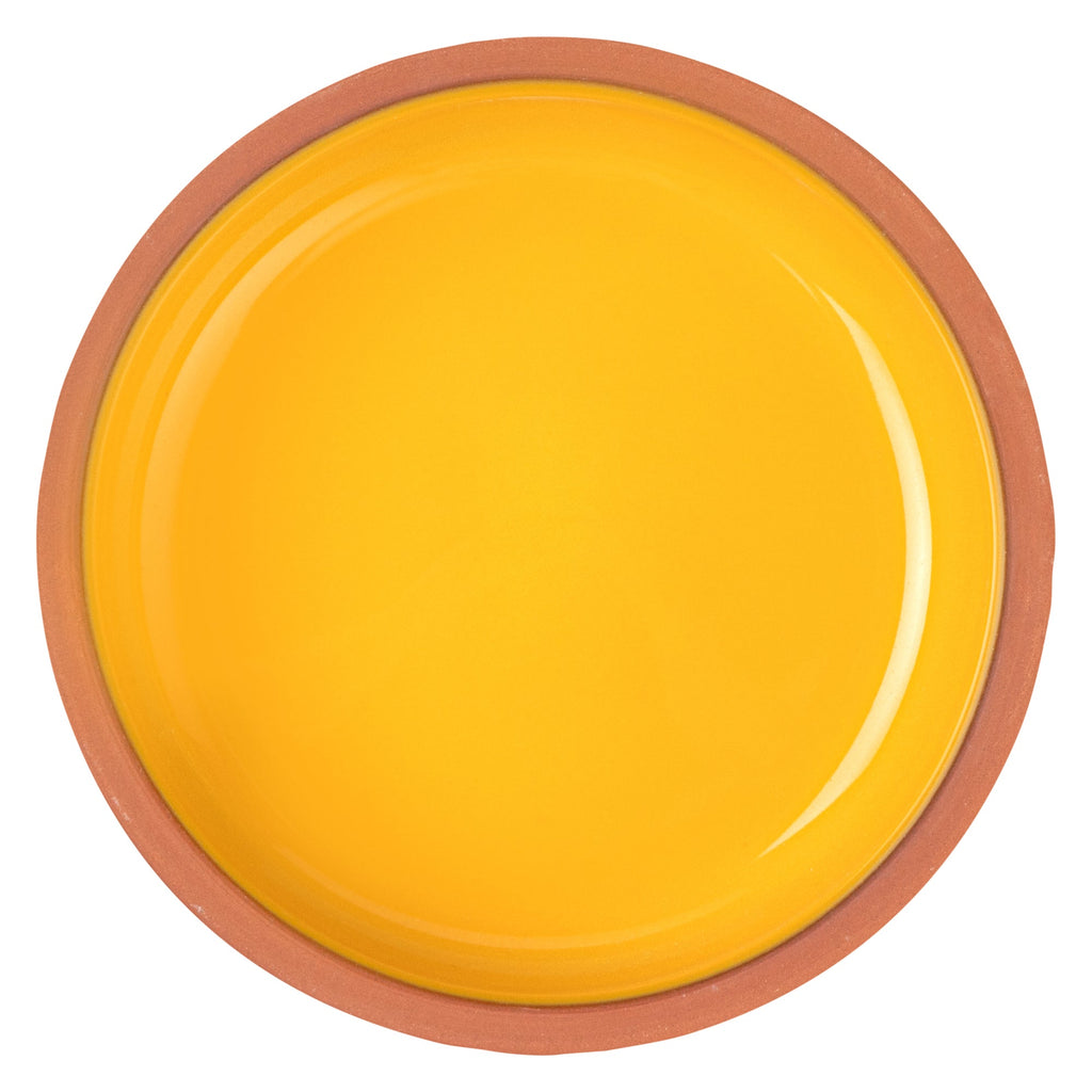 Terra Tek 7 oz Terracotta Cazuela Bowl - Yellow Glazed Interior, Oven-Safe, Microwave-Safe - 4 1/2'' x 4 1/2'' x 1 1/2'' - 10 count box