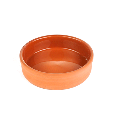 Terra Tek 9 oz Terracotta Cazuela Bowl - Brown Glazed Interior, Oven-Safe, Microwave-Safe - 5'' x 5'' x 1 1/4'' - 2 count box