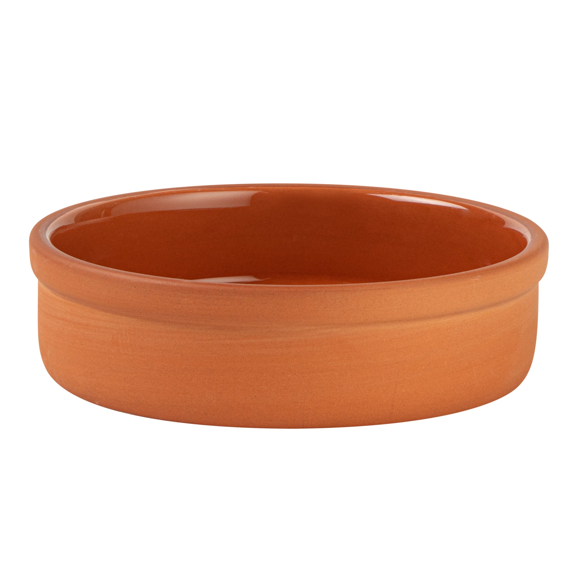 Terra Tek 9 oz Terracotta Cazuela Bowl - Brown Glazed Interior, Oven-Safe, Microwave-Safe - 5'' x 5'' x 1 1/4'' - 2 count box