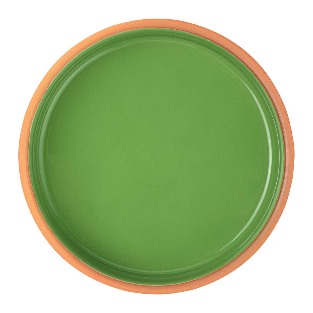 Terra Tek 9 oz Terracotta Cazuela Bowl - Green Glazed Interior, Oven-Safe, Microwave-Safe - 5'' x 5'' x 1 1/4'' - 10 count box
