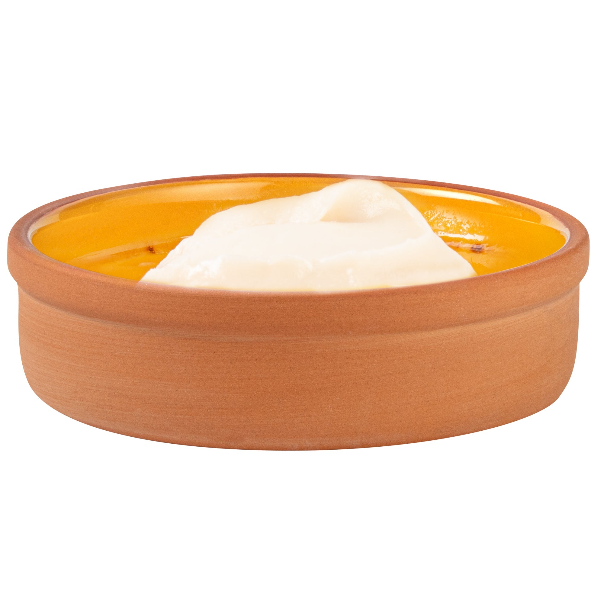 Terra Tek 9 oz Terracotta Cazuela Bowl - Yellow Glazed Interior, Oven-Safe, Microwave-Safe - 5'' x 5'' x 1 1/4'' - 2 count box