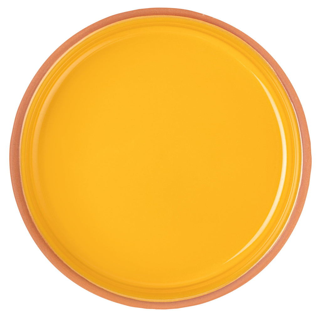 Terra Tek 9 oz Terracotta Cazuela Bowl - Yellow Glazed Interior, Oven-Safe, Microwave-Safe - 5'' x 5'' x 1 1/4'' - 10 count box