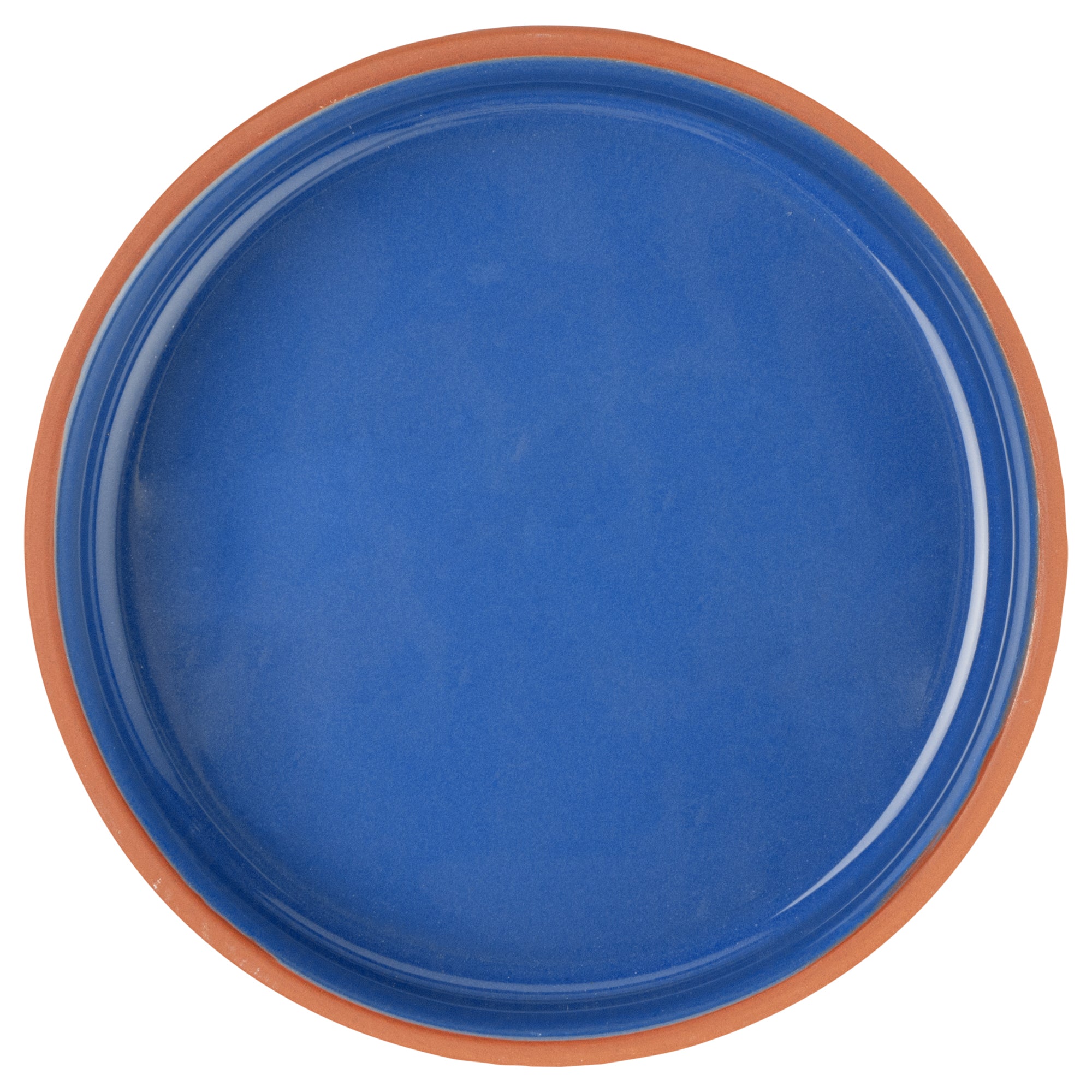 Terra Tek 15 oz Terracotta Cazuela Bowl - Blue Glazed Interior, Oven-Safe, Microwave-Safe - 6 1/4" x 6 1/4" x 1 1/2" - 2 count box