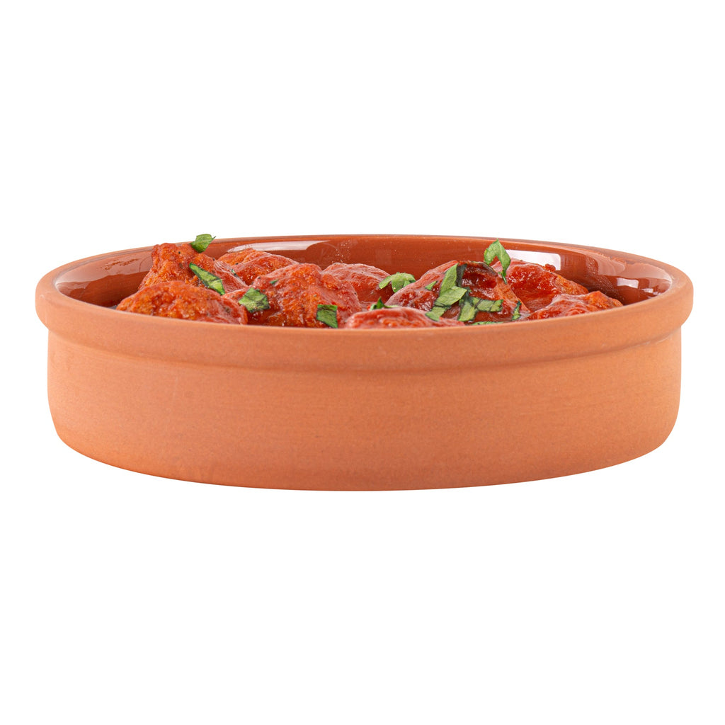 Terra Tek 15 oz Terracotta Cazuela Bowl - Brown Glazed Interior, Oven-Safe, Microwave-Safe - 6 1/4" x 6 1/4" x 1 1/2" - 2 count box