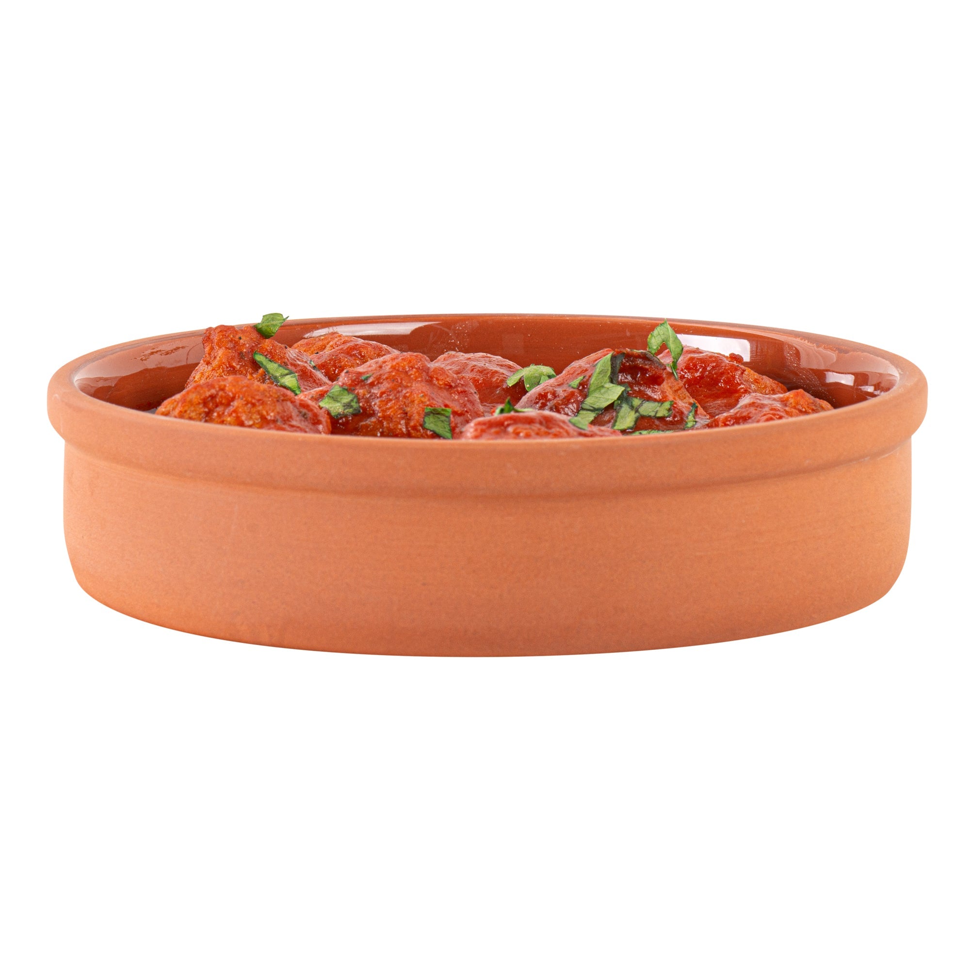 Terra Tek 15 oz Terracotta Cazuela Bowl - Brown Glazed Interior, Oven-Safe, Microwave-Safe - 6 1/4" x 6 1/4" x 1 1/2" - 2 count box