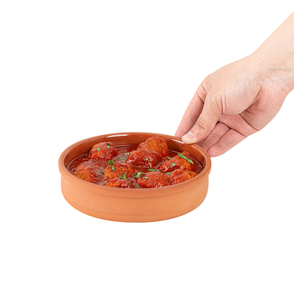 Terra Tek 15 oz Terracotta Cazuela Bowl - Brown Glazed Interior, Oven-Safe, Microwave-Safe - 6 1/4" x 6 1/4" x 1 1/2" - 2 count box