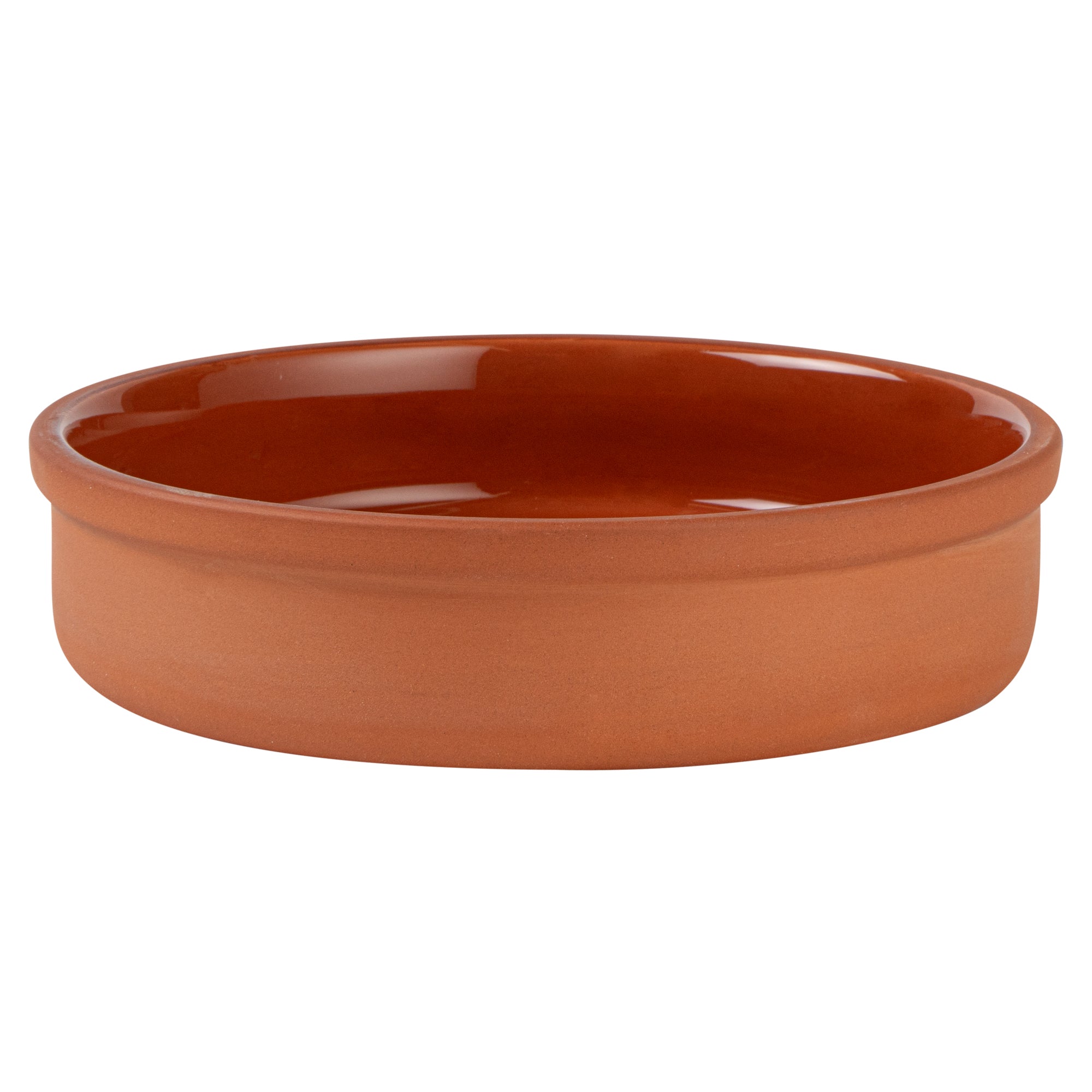 Terra Tek 15 oz Terracotta Cazuela Bowl - Brown Glazed Interior, Oven-Safe, Microwave-Safe - 6 1/4" x 6 1/4" x 1 1/2" - 2 count box