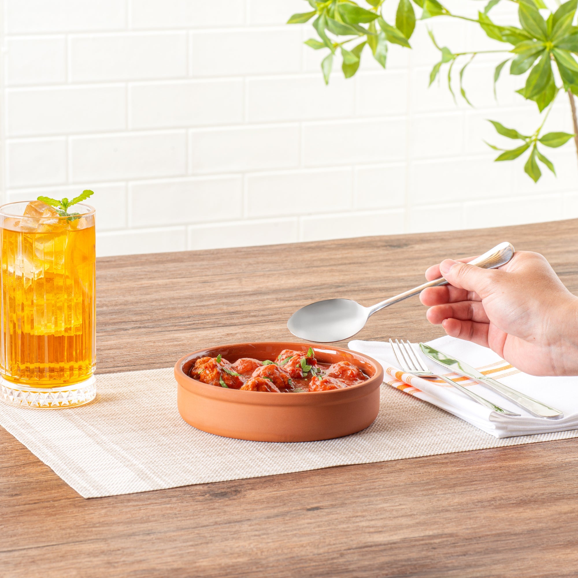 Terra Tek 15 oz Terracotta Cazuela Bowl - Brown Glazed Interior, Oven-Safe, Microwave-Safe - 6 1/4" x 6 1/4" x 1 1/2" - 2 count box