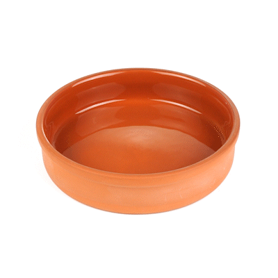 Terra Tek 15 oz Terracotta Cazuela Bowl - Brown Glazed Interior, Oven-Safe, Microwave-Safe - 6 1/4" x 6 1/4" x 1 1/2" - 10 count box