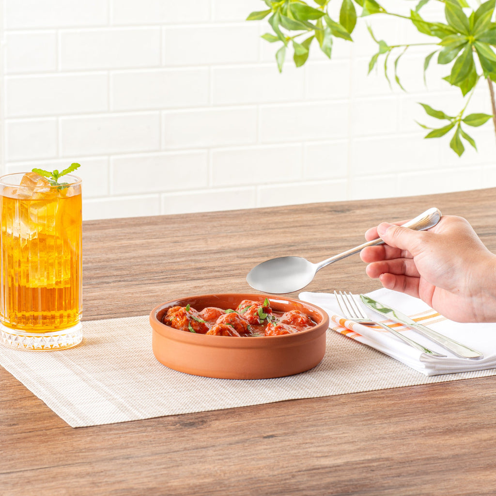 Terra Tek 15 oz Terracotta Cazuela Bowl - Brown Glazed Interior, Oven-Safe, Microwave-Safe - 6 1/4" x 6 1/4" x 1 1/2" - 10 count box