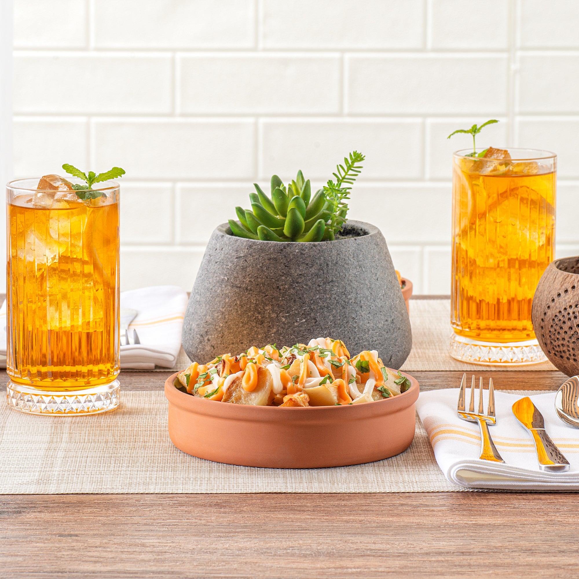 Terra Tek 15 oz Terracotta Cazuela Bowl - Green Glazed Interior, Oven-Safe, Microwave-Safe - 6 1/4" x 6 1/4" x 1 1/2" - 2 count box