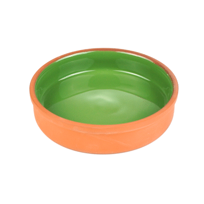 Terra Tek 15 oz Terracotta Cazuela Bowl - Green Glazed Interior, Oven-Safe, Microwave-Safe - 6 1/4" x 6 1/4" x 1 1/2" - 10 count box