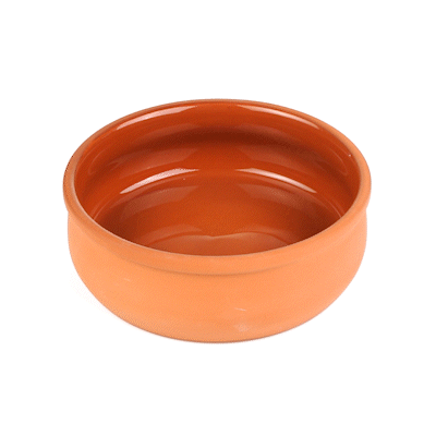 Terra Tek 17 oz Terracotta Cazuela Bowl - Brown Glazed Interior, Oven-Safe, Microwave-Safe - 5 3/4" x 5 3/4" x 2" - 2 count box