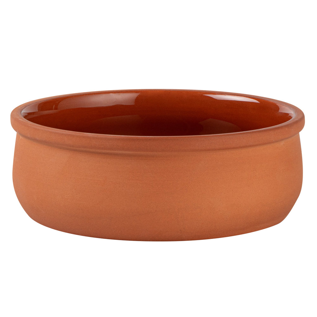Terra Tek 17 oz Terracotta Cazuela Bowl - Brown Glazed Interior, Oven-Safe, Microwave-Safe - 5 3/4" x 5 3/4" x 2" - 10 count box