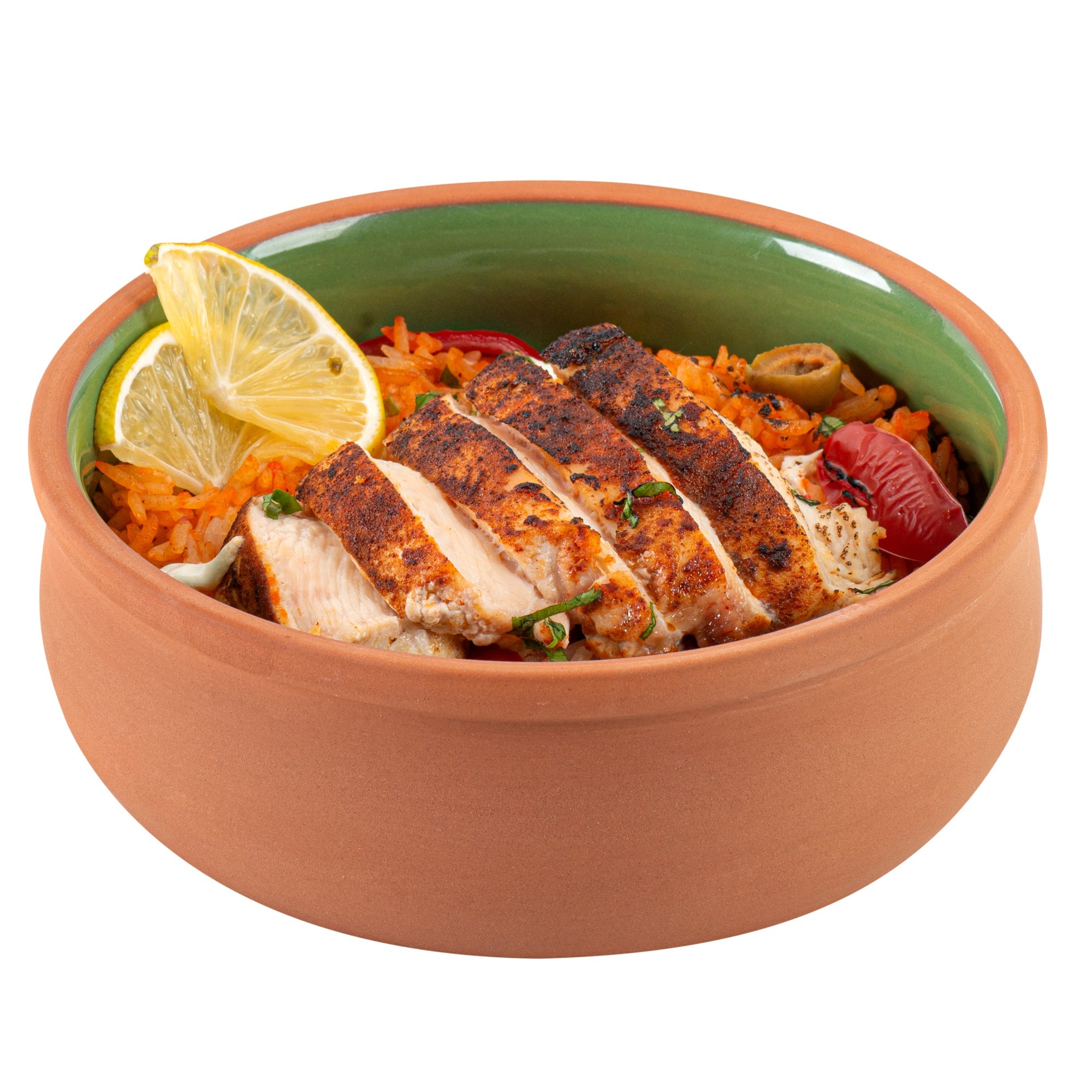 Terra Tek 17 oz Terracotta Cazuela Bowl - Green Glazed Interior, Oven-Safe, Microwave-Safe - 5 3/4" x 5 3/4" x 2" - 2 count box