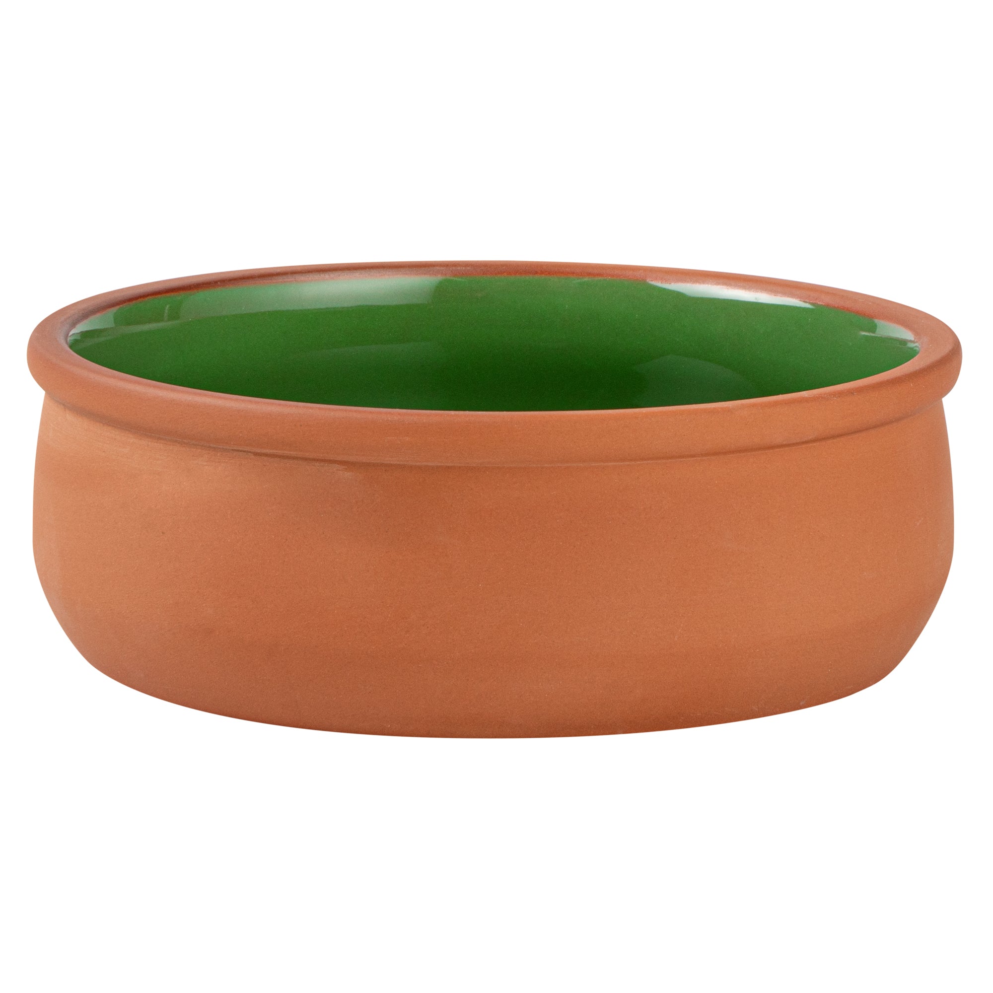 Terra Tek 17 oz Terracotta Cazuela Bowl - Green Glazed Interior, Oven-Safe, Microwave-Safe - 5 3/4" x 5 3/4" x 2" - 2 count box
