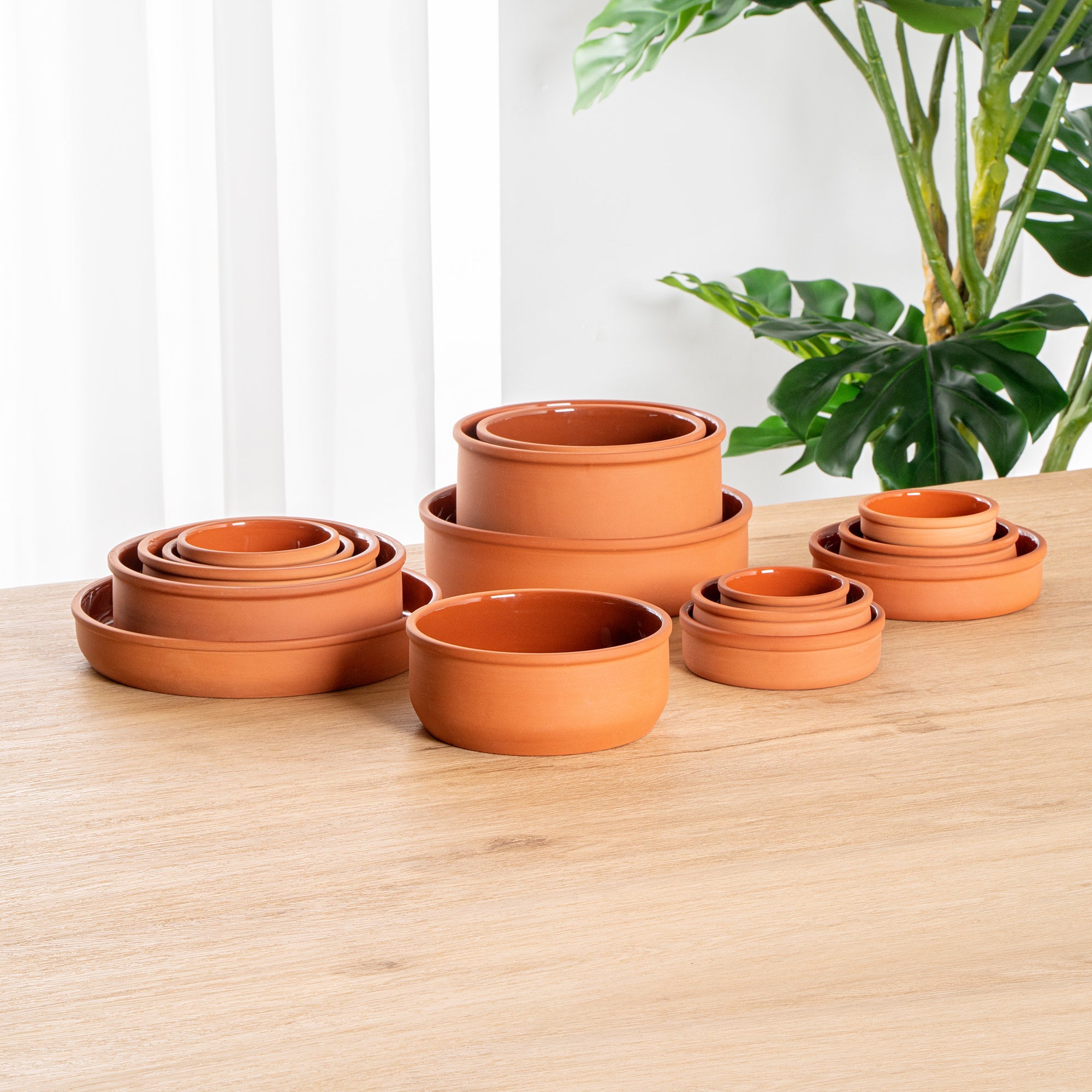 Terra Tek 27 oz Terracotta Cazuela Bowl - Brown Glazed Interior, Oven-Safe, Microwave-Safe - 6 1/4'' x 6 1/4'' x 2 1/2'' - 10 count box