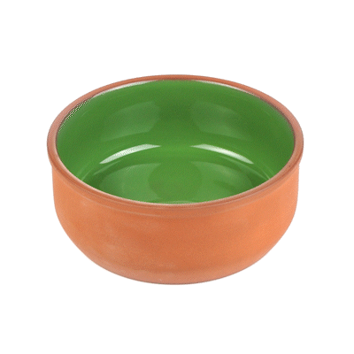 Terra Tek 27 oz Terracotta Cazuela Bowl - Green Glazed Interior, Oven-Safe, Microwave-Safe - 6 1/4'' x 6 1/4'' x 2 1/2'' - 2 count box
