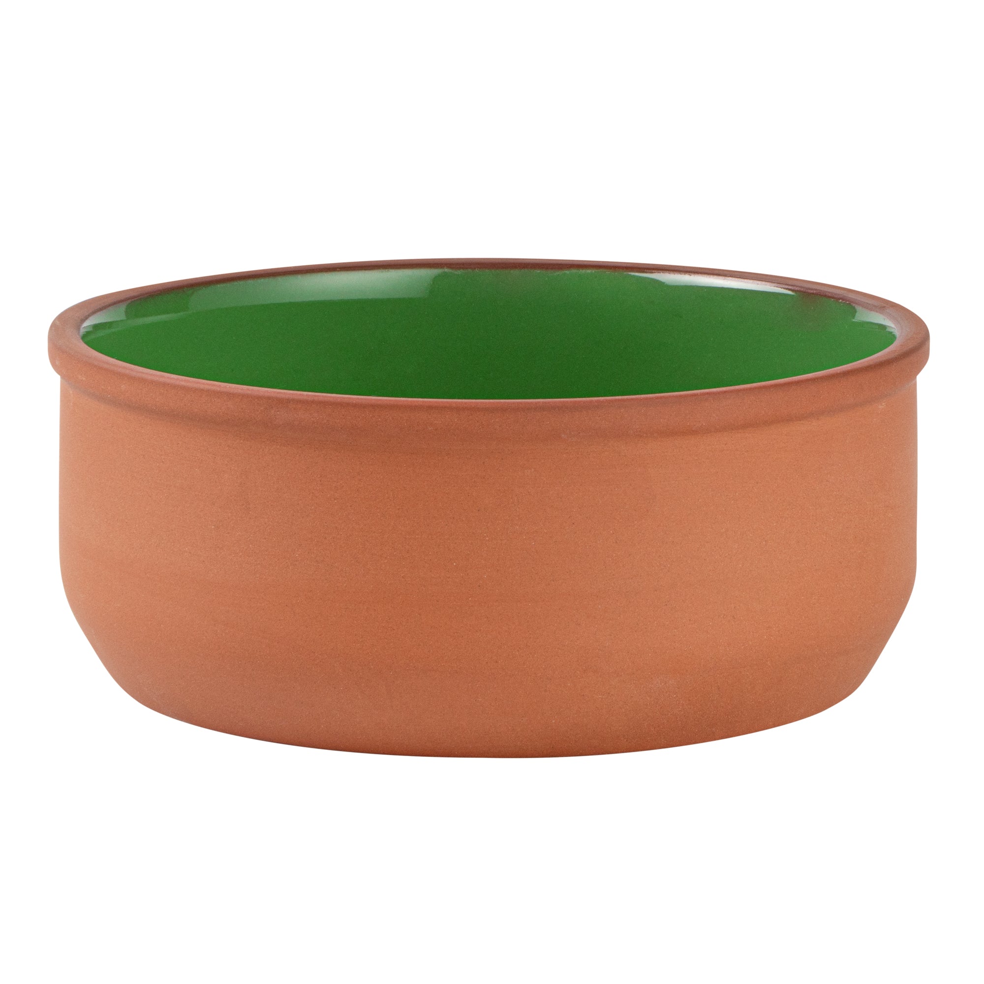 Terra Tek 27 oz Terracotta Cazuela Bowl - Green Glazed Interior, Oven-Safe, Microwave-Safe - 6 1/4'' x 6 1/4'' x 2 1/2'' - 2 count box