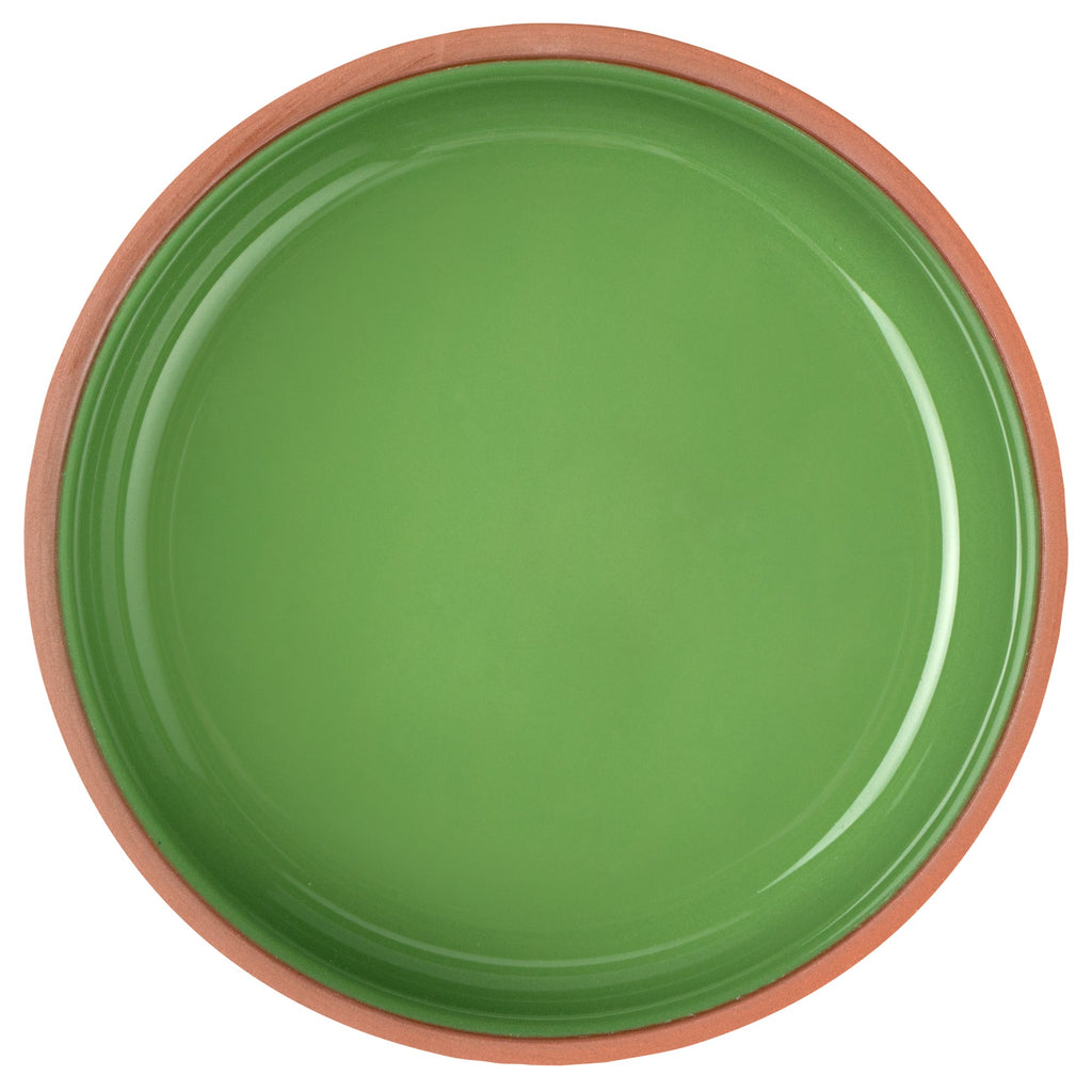 Terra Tek 27 oz Terracotta Cazuela Bowl - Green Glazed Interior, Oven-Safe, Microwave-Safe - 6 1/4'' x 6 1/4'' x 2 1/2'' - 10 count box