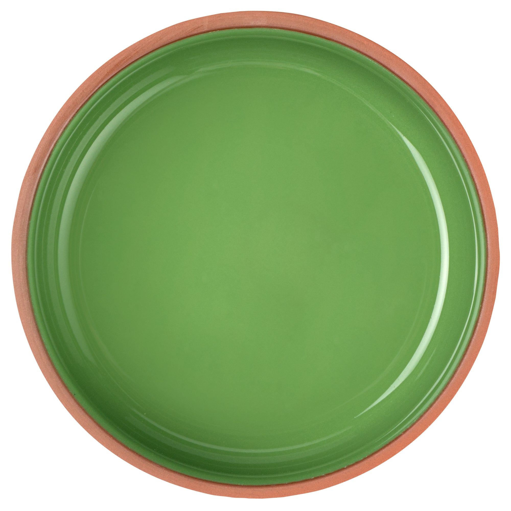 Terra Tek 27 oz Terracotta Cazuela Bowl - Green Glazed Interior, Oven-Safe, Microwave-Safe - 6 1/4'' x 6 1/4'' x 2 1/2'' - 10 count box