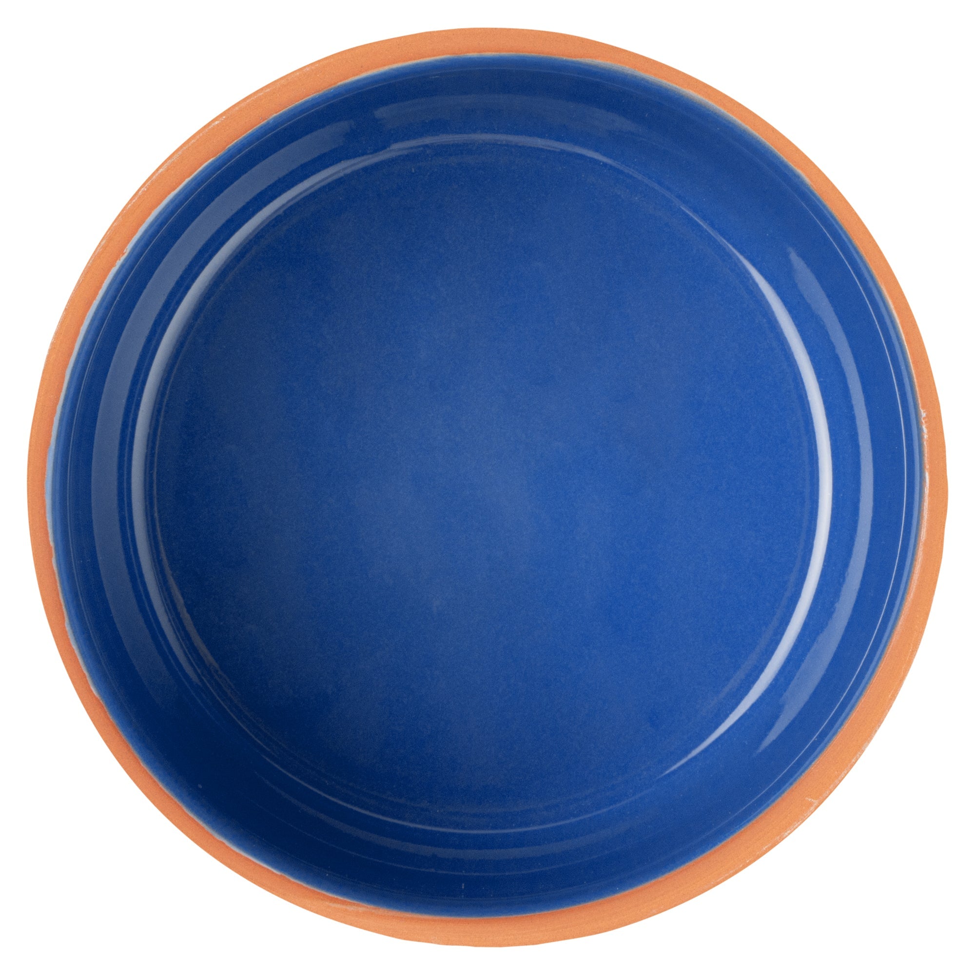 Terra Tek 34 oz Terracotta Cazuela Bowl - Blue Glazed Interior, Oven-Safe, Microwave-Safe - 6 1/4" x 6 1/4" x 3 1/2" - 10 count box