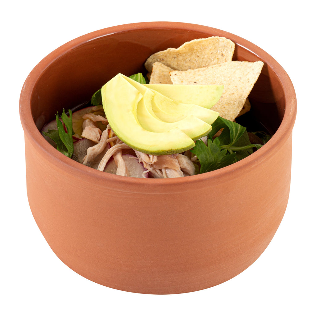 Terra Tek 34 oz Terracotta Cazuela Bowl - Brown Glazed Interior, Oven-Safe, Microwave-Safe - 6 1/4" x 6 1/4" x 3 1/2" - 2 count box