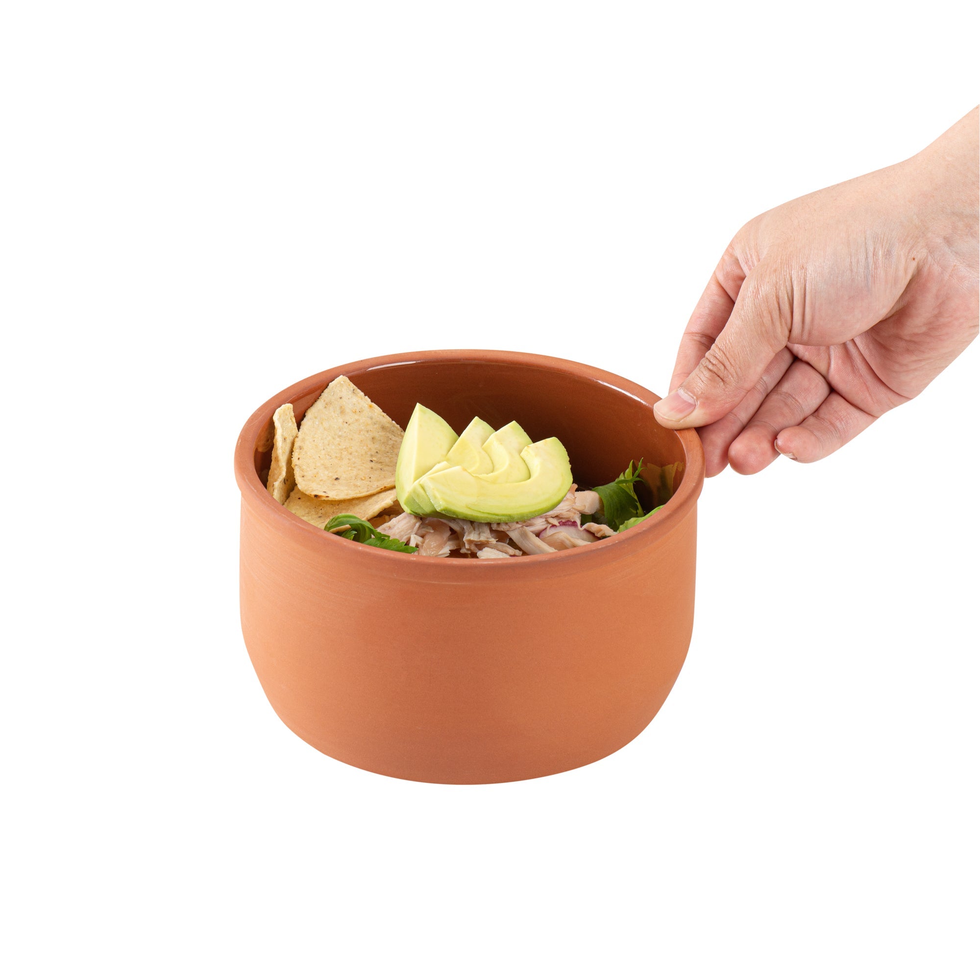 Terra Tek 34 oz Terracotta Cazuela Bowl - Brown Glazed Interior, Oven-Safe, Microwave-Safe - 6 1/4" x 6 1/4" x 3 1/2" - 2 count box