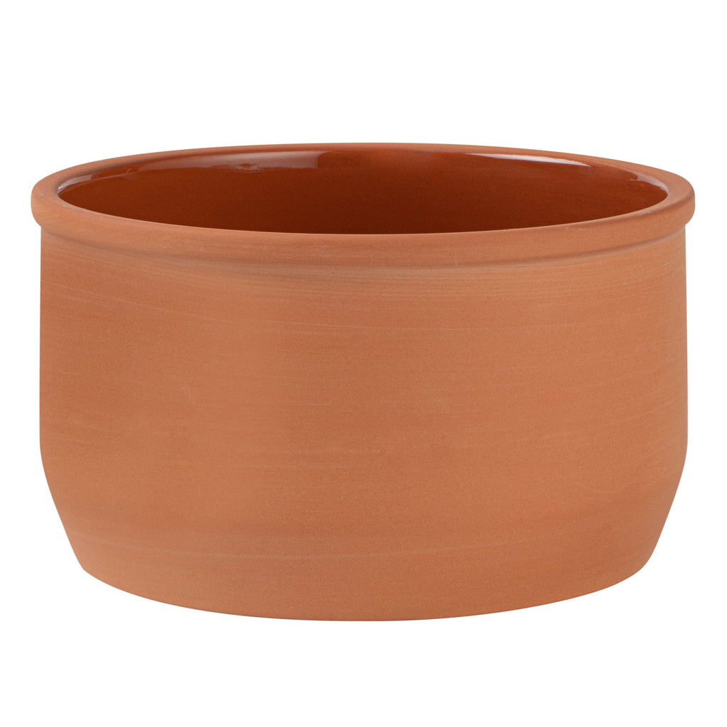 Terra Tek 34 oz Terracotta Cazuela Bowl - Brown Glazed Interior, Oven-Safe, Microwave-Safe - 6 1/4" x 6 1/4" x 3 1/2" - 2 count box