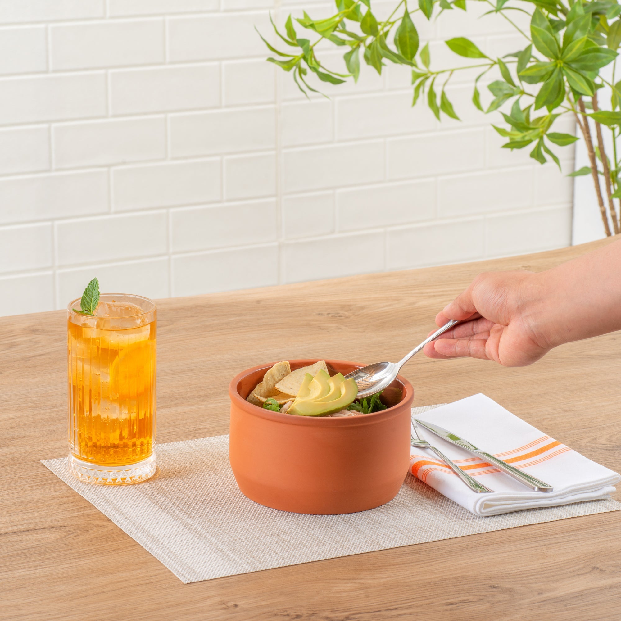 Terra Tek 34 oz Terracotta Cazuela Bowl - Brown Glazed Interior, Oven-Safe, Microwave-Safe - 6 1/4" x 6 1/4" x 3 1/2" - 2 count box