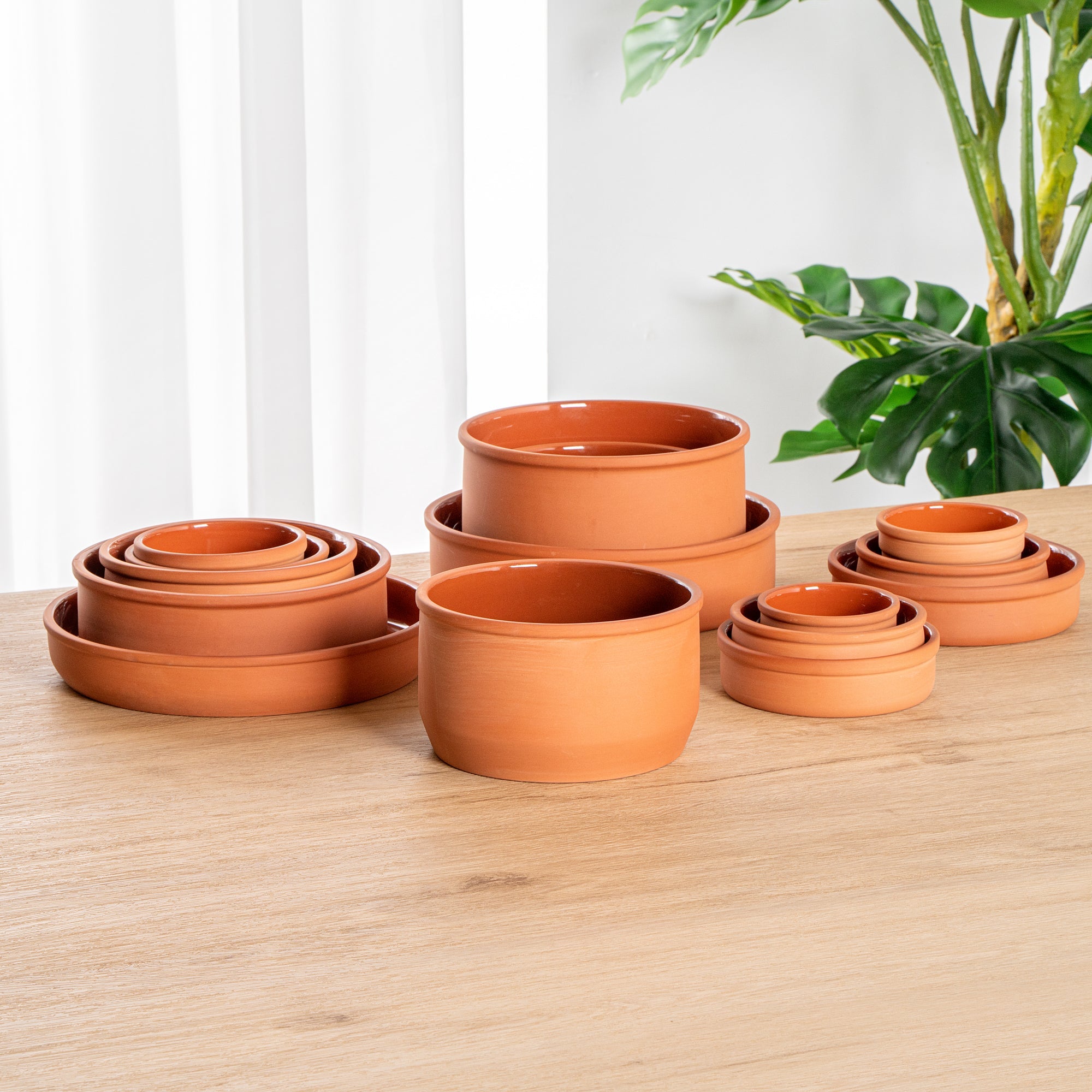 Terra Tek 34 oz Terracotta Cazuela Bowl - Brown Glazed Interior, Oven-Safe, Microwave-Safe - 6 1/4" x 6 1/4" x 3 1/2" - 2 count box