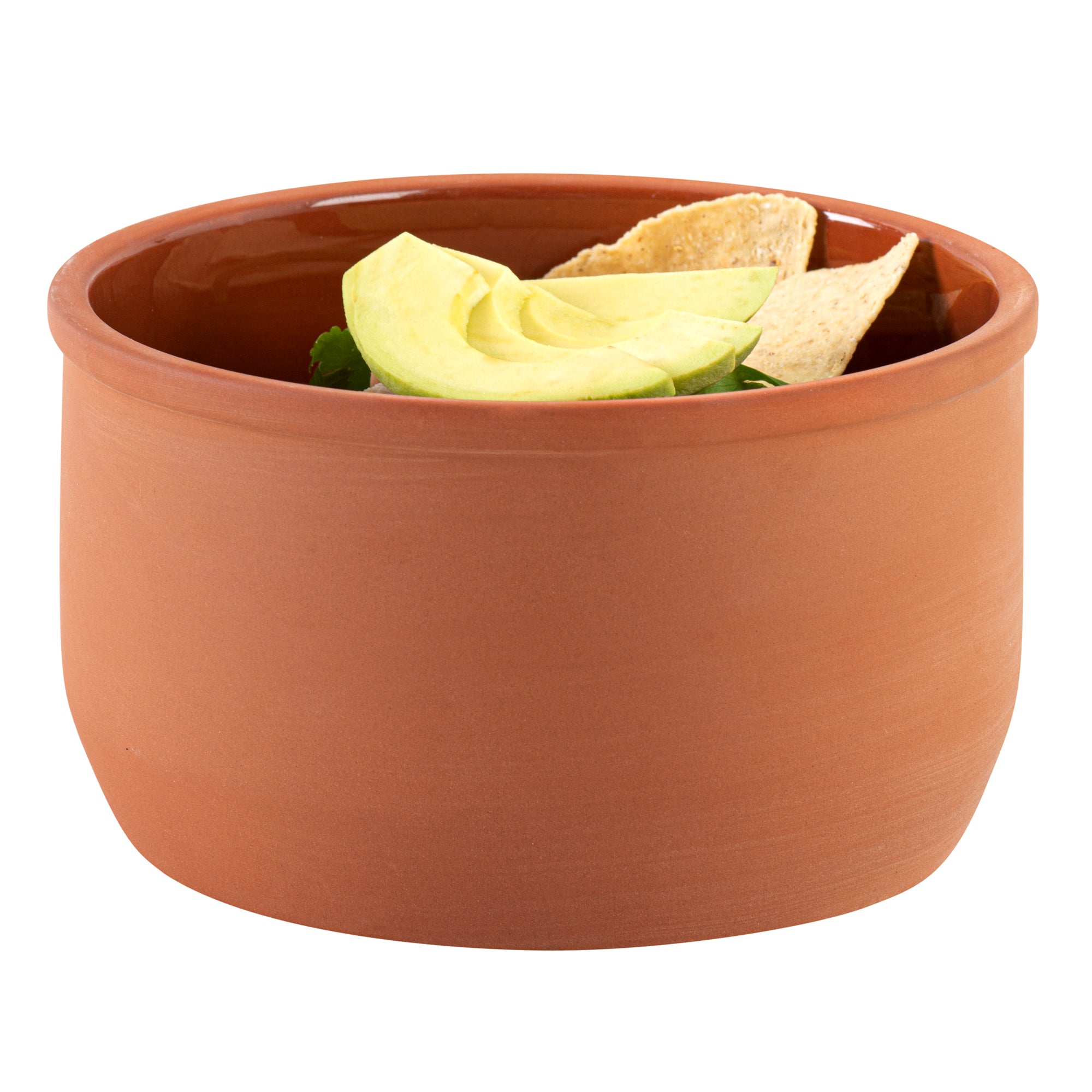 Terra Tek 34 oz Terracotta Cazuela Bowl - Brown Glazed Interior, Oven-Safe, Microwave-Safe - 6 1/4" x 6 1/4" x 3 1/2" - 10 count box